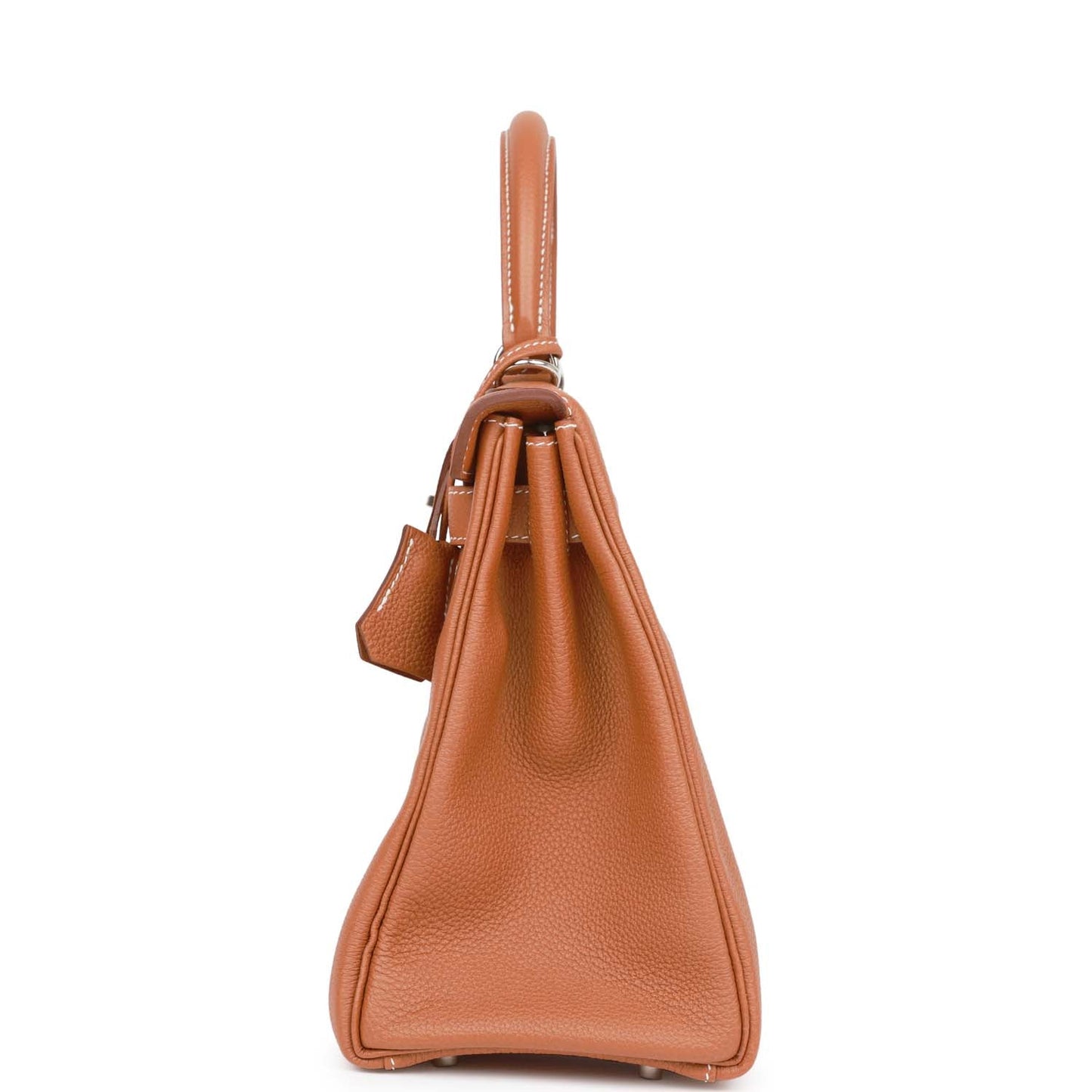 Hermes Kelly Sellier Togo Palladium Hardware Handbag Gold Travel Bag