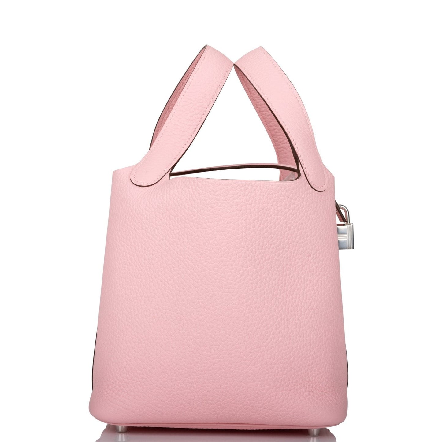 Hermes Picotin Lock Rose Sakura Clemence Palladium Hardware Travel Bag Palladium Hardware