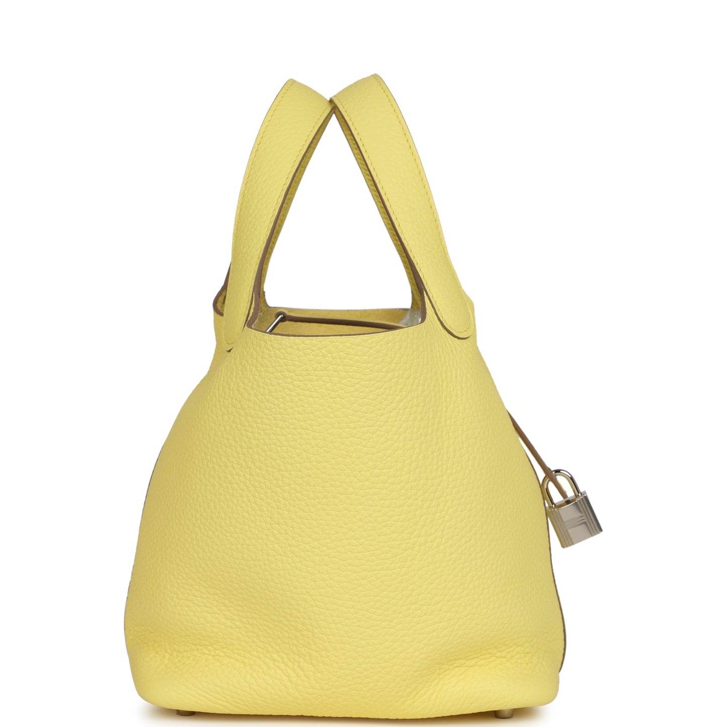 Hermes Picotin Limoncello Clemence Palladium Hardware Handbag Travel Bag
