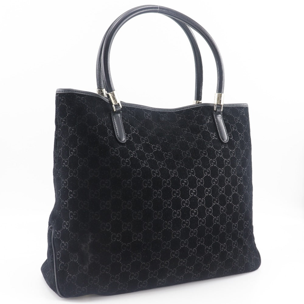 Gucci GG Shelly line Suede Black Tote Bag