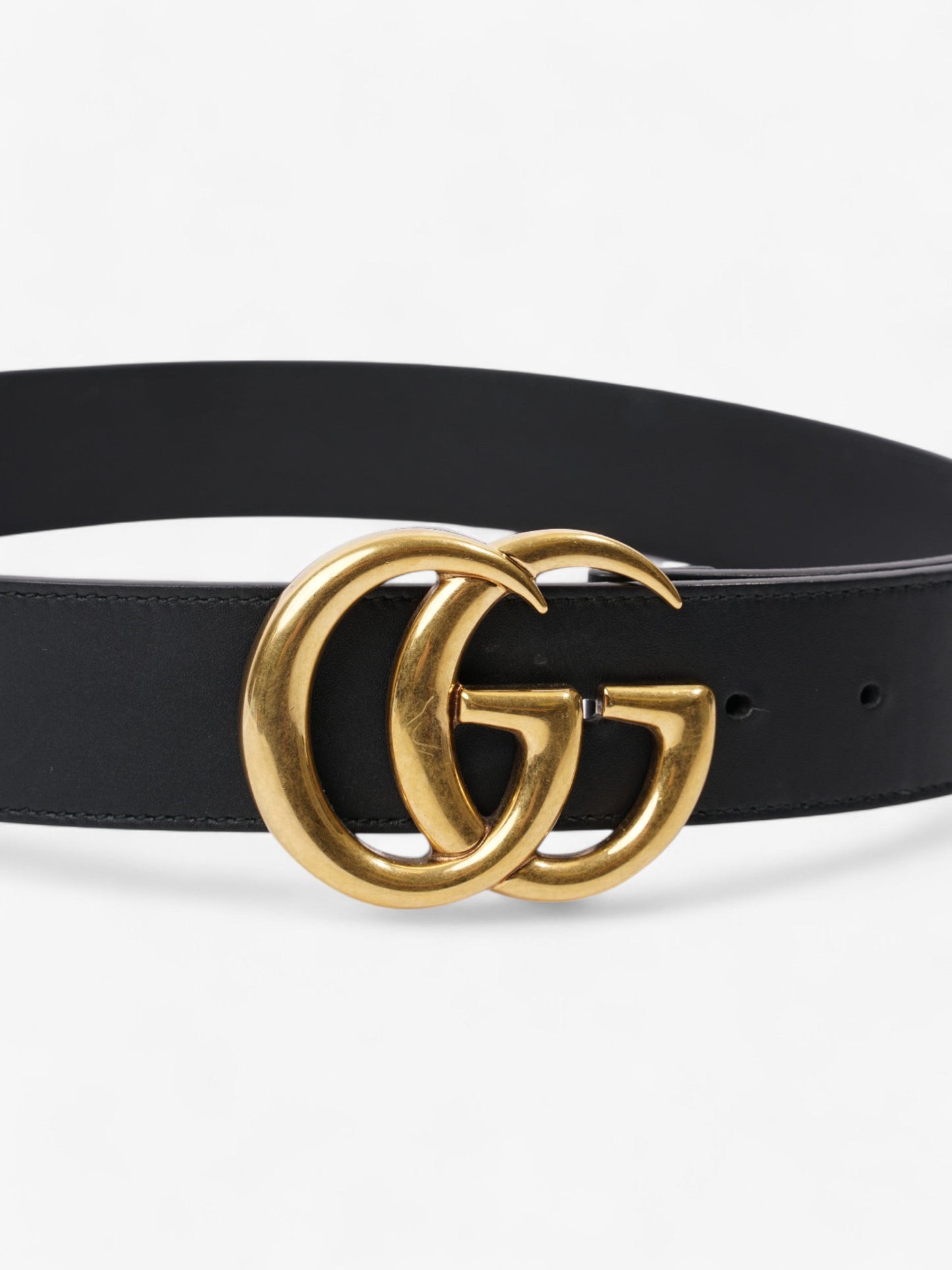 Gucci Marmont Wide Belt Handbag Leather Black Accessory 85Cm 34