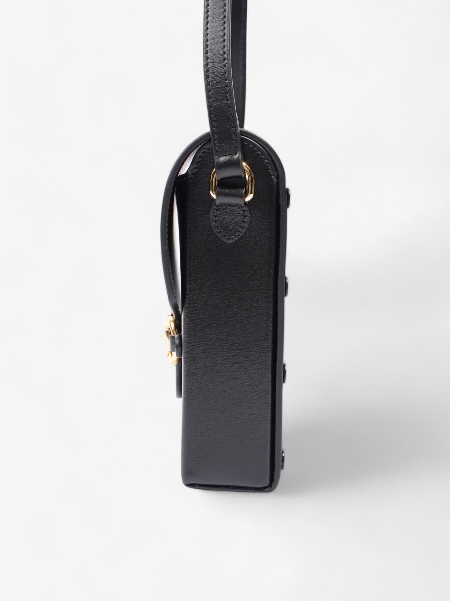 Gucci Horsebit Vertical Crossbody Leather Black Crossbody Bag