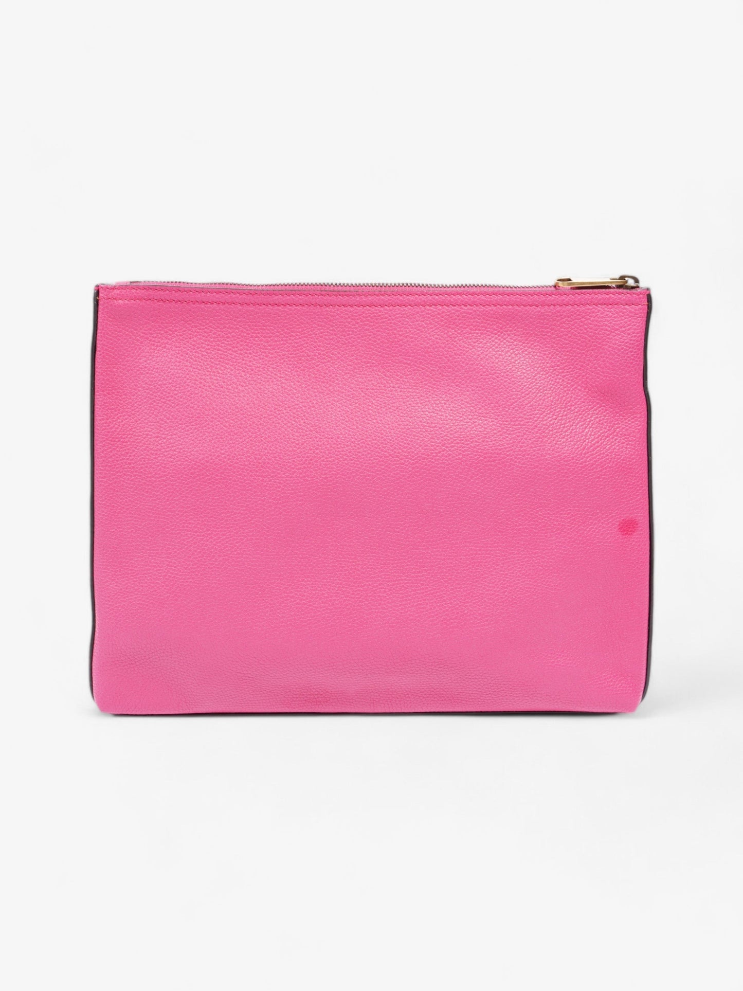 Gucci Logo Clutch Neon Green Grained Leather Red Clutch Bag