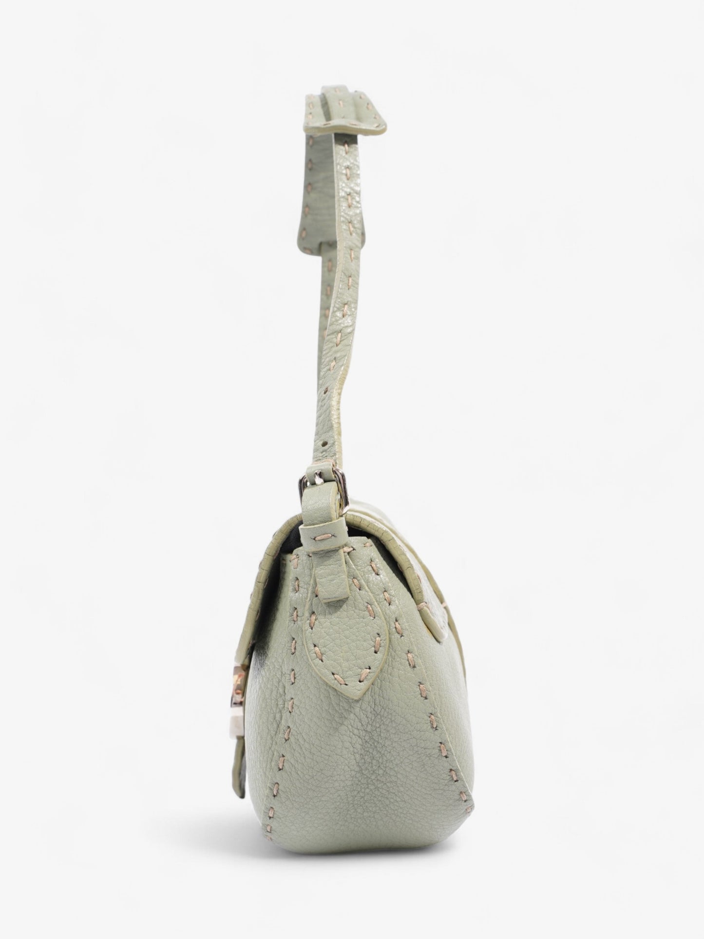 Fendi Salleria Olive Shoulder Bag Leather Green Flap
