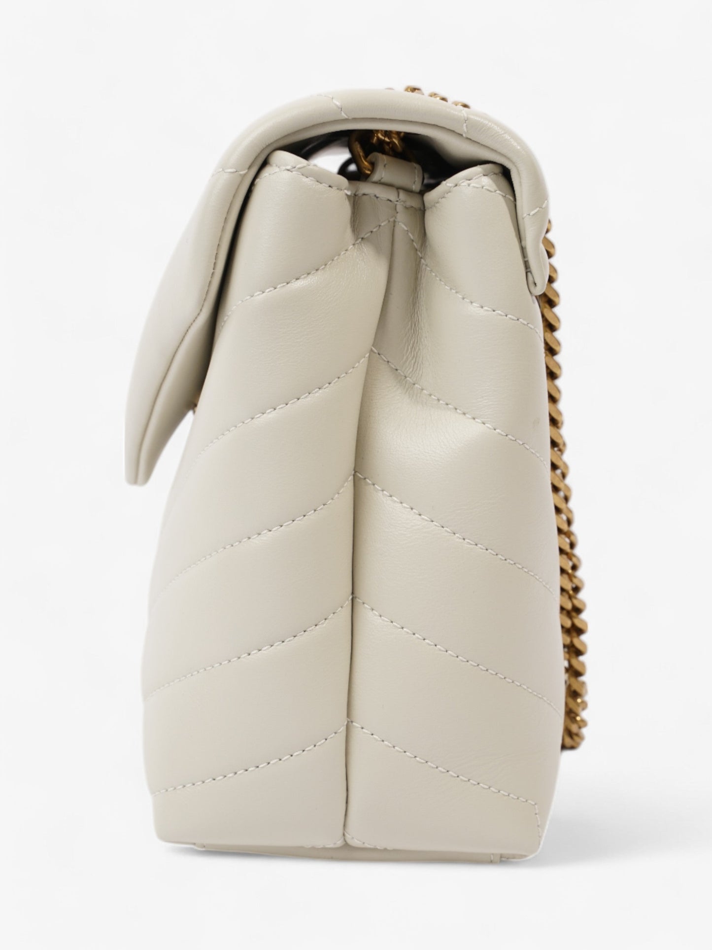 YSL Saint Laurent Lou Lou Calfskin Crossbody Bag Leather Cream Small