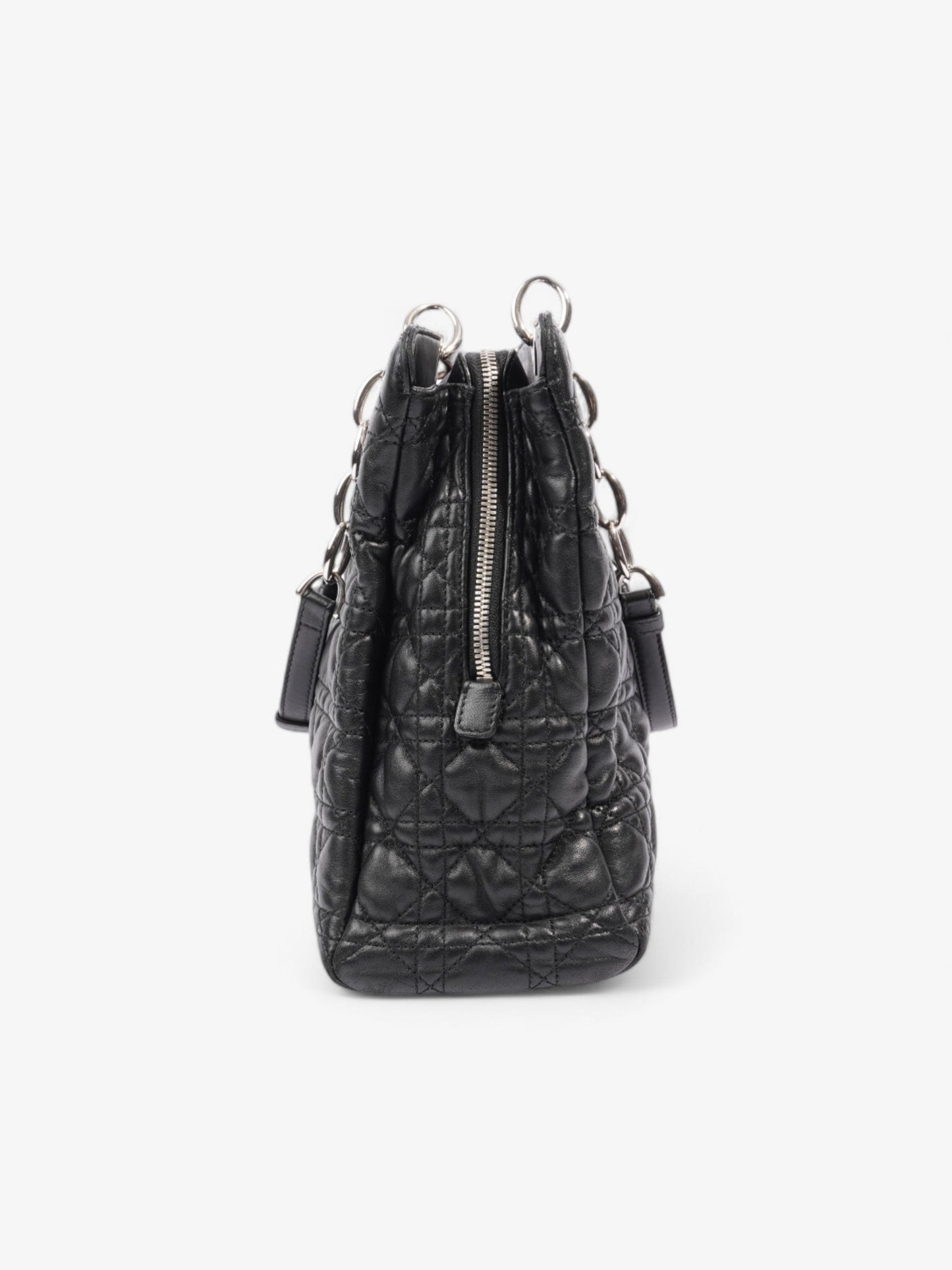 Dior Christian Shopping Tote Leather Black Shoulder Bag