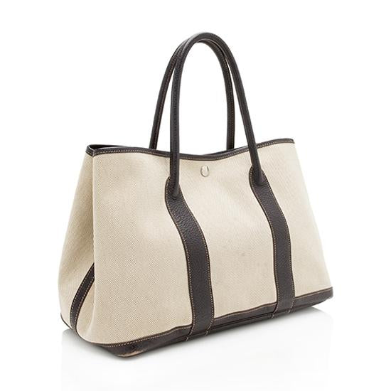 Hermes Luxury Garden Party Tote Handbag Leather Canvas Tote Bag