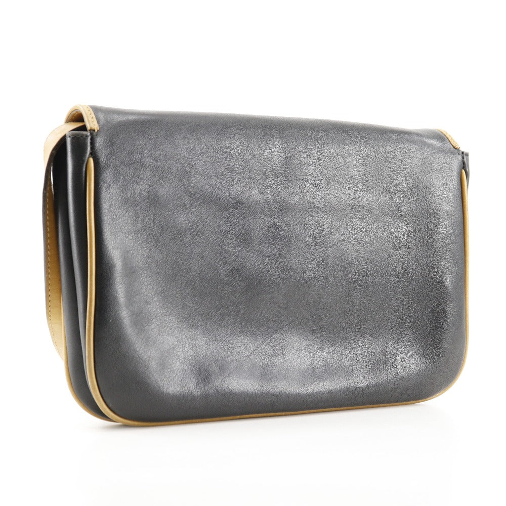 Celine Shoulder Bag Calfskin Way Clutch Old Women Black