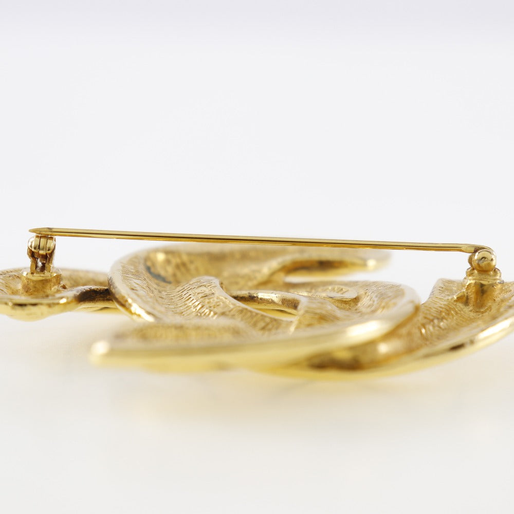 Gold Plated Coco Mark Brooch Modern