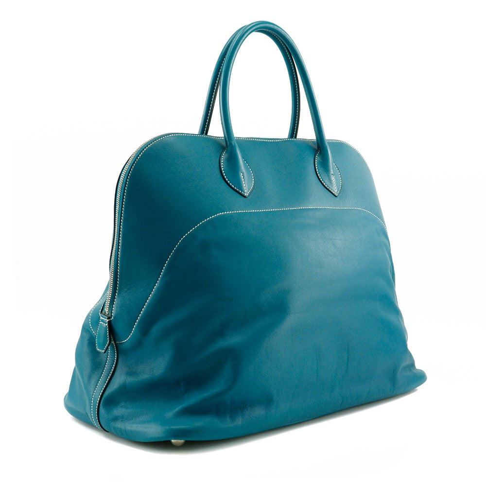 Boston Duffel Bag Sikkim Turquoise Metal Bolide Silver Travel Bag
