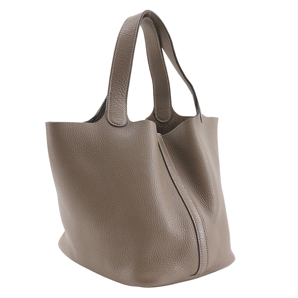 Hermes Handbag Taurillon Clemence Picotan Mm Brown Travel Bag