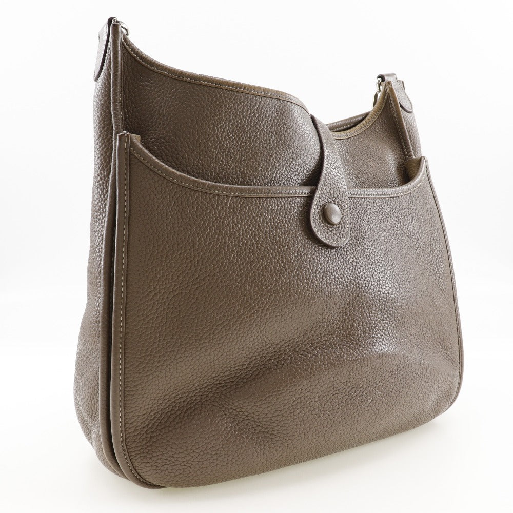Shoulder Bag Taurillon Clemence Silvermetal Evelyn Gm
