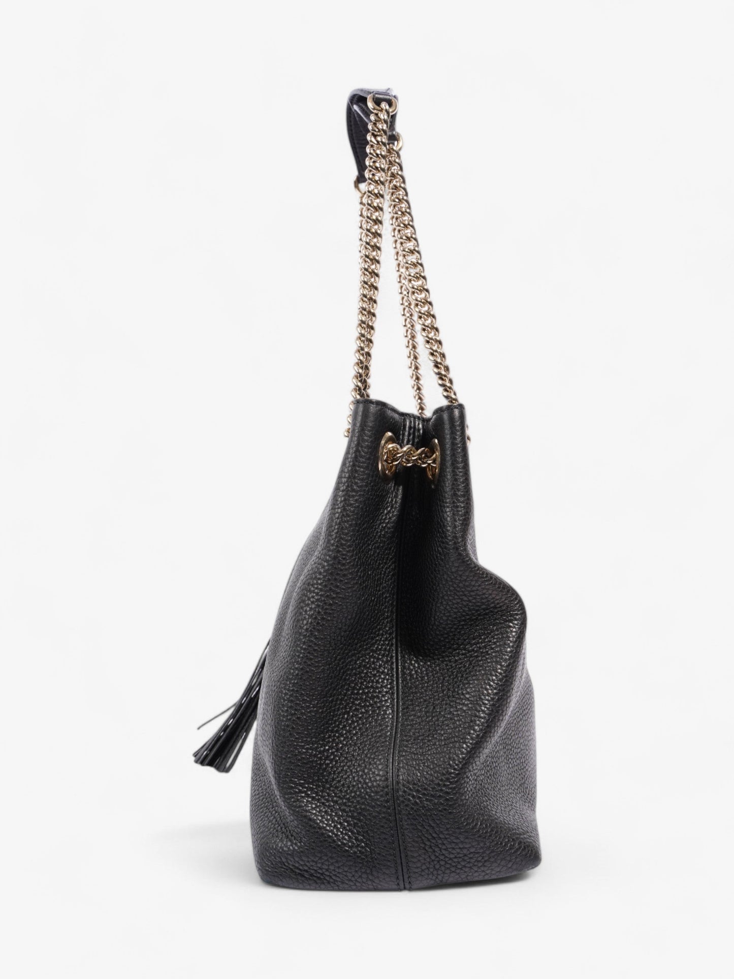 Gucci Soho Chain Tote Grained Leather Black Shoulder Bag