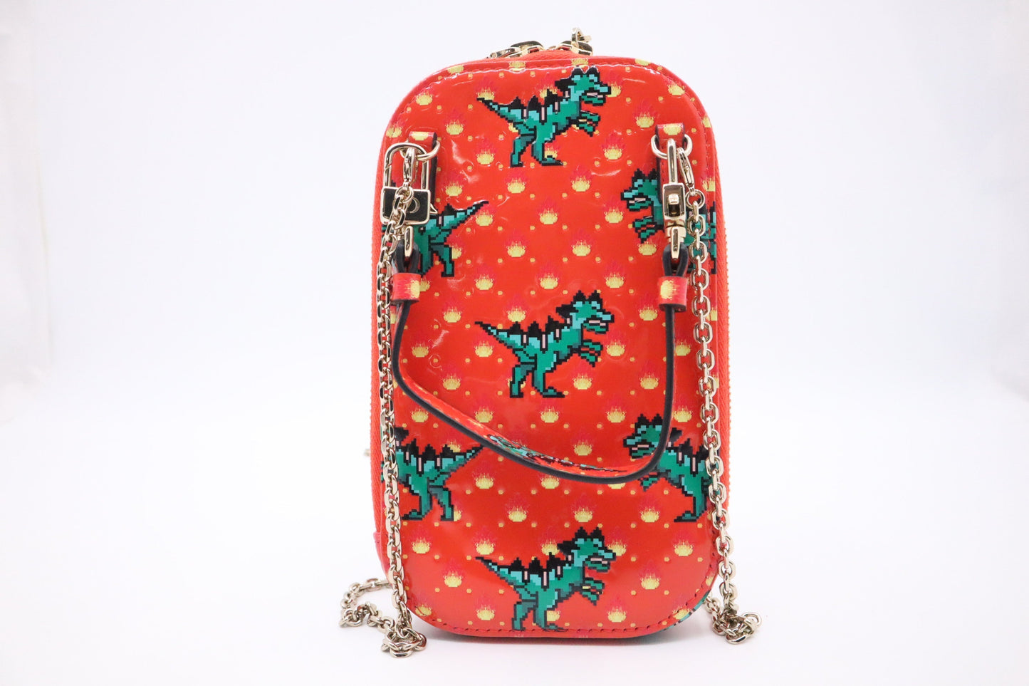 Dior Call'In In Orange Dino Patent Handbag Leather Travel Bag