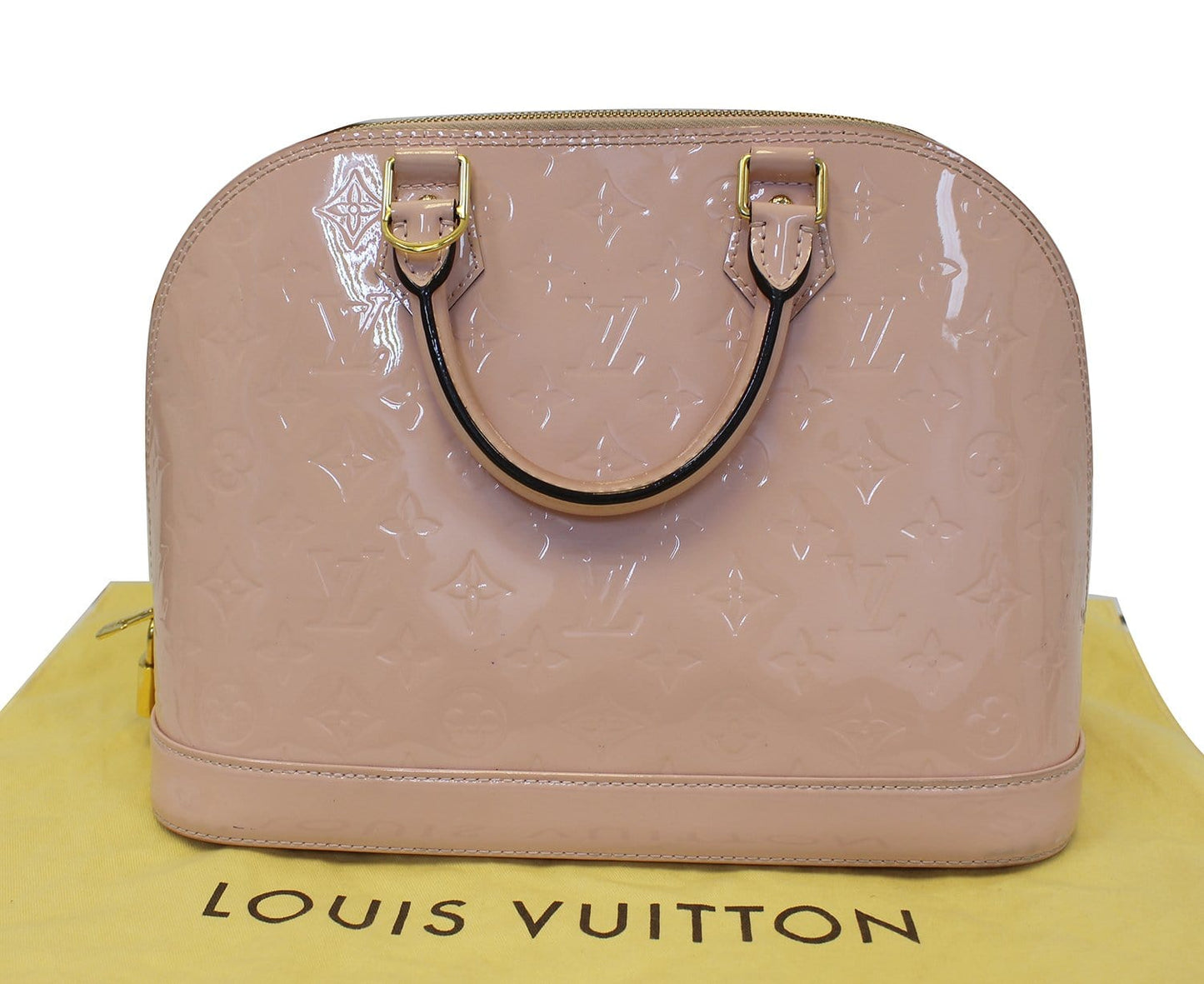 Louis Vernis Alma Pm Rose Ballerine Satchel Leather Travel Bag