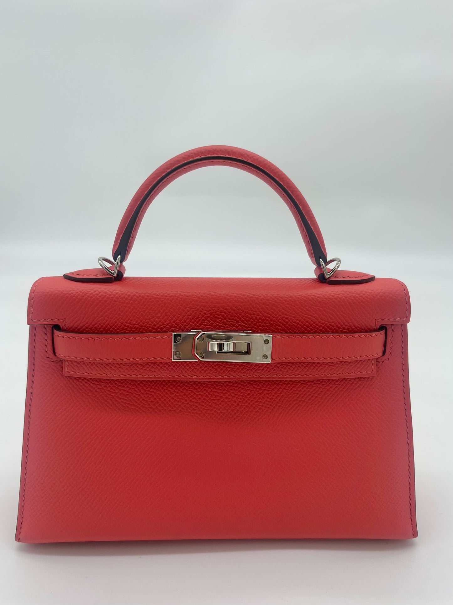 Gucci Hermes Kelly Epsom Rose Jaipur Palladium Hardware Handbag Travel Bag