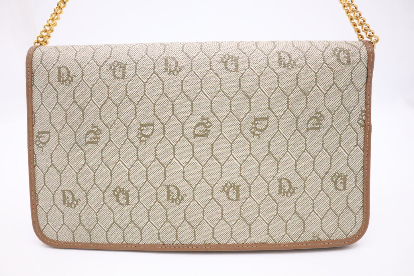 Dior Shoulder Bag In Honeycomb Canvas Beige