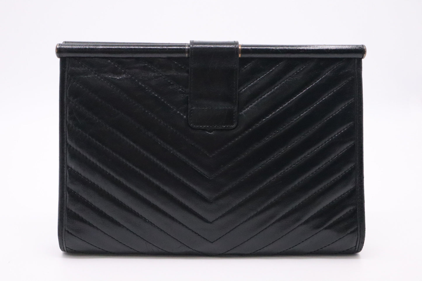YSL Saint Laurent Clutch In Leather Black Clutch Bag Black Leather 5