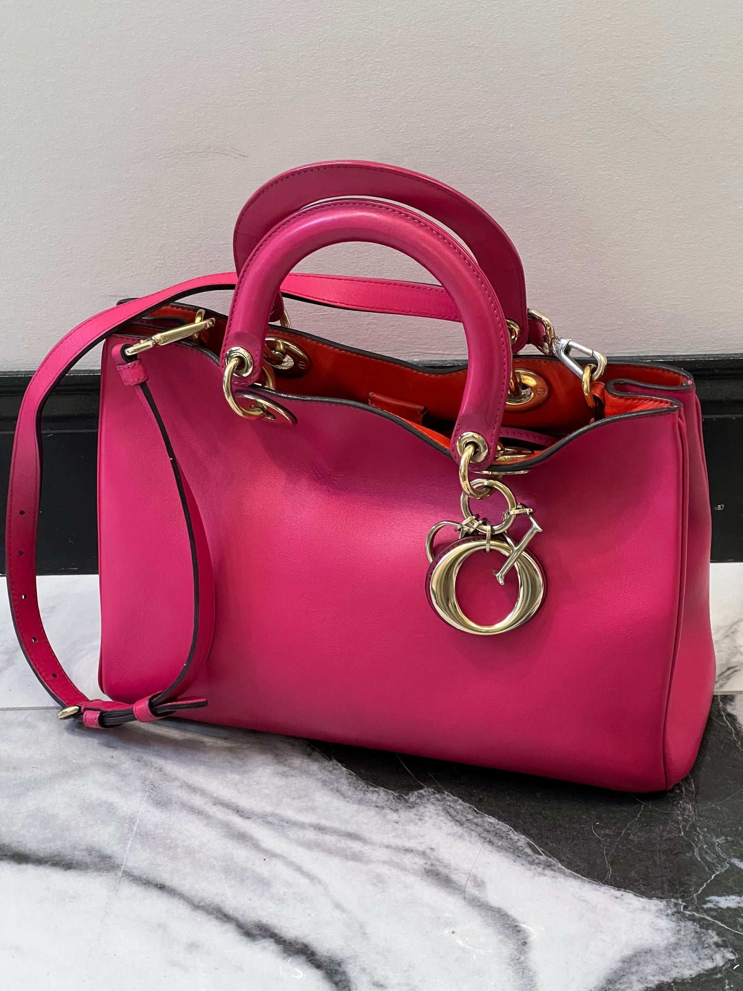 Dior Smooth Calfskin issimo Tote Fuchsia Handbag Large Tote Bag