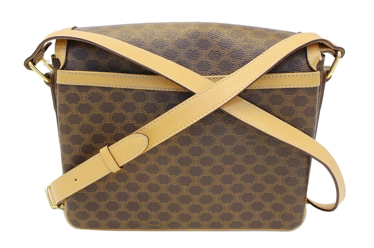 Macadam Pattern Pvc Crossbody Bag Leather Brown