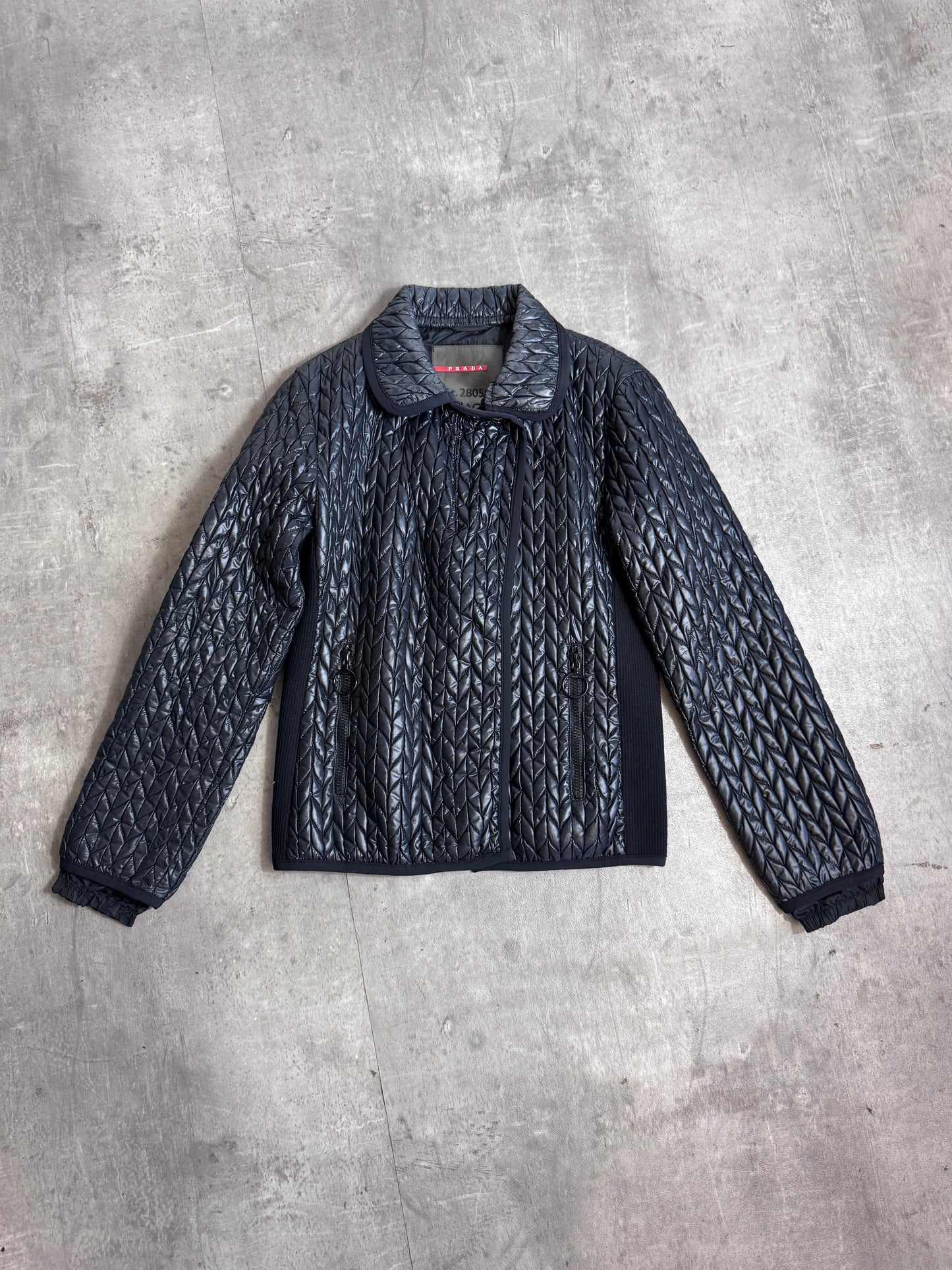 Prada Handbag Diamond Jacket Quilted Black Small