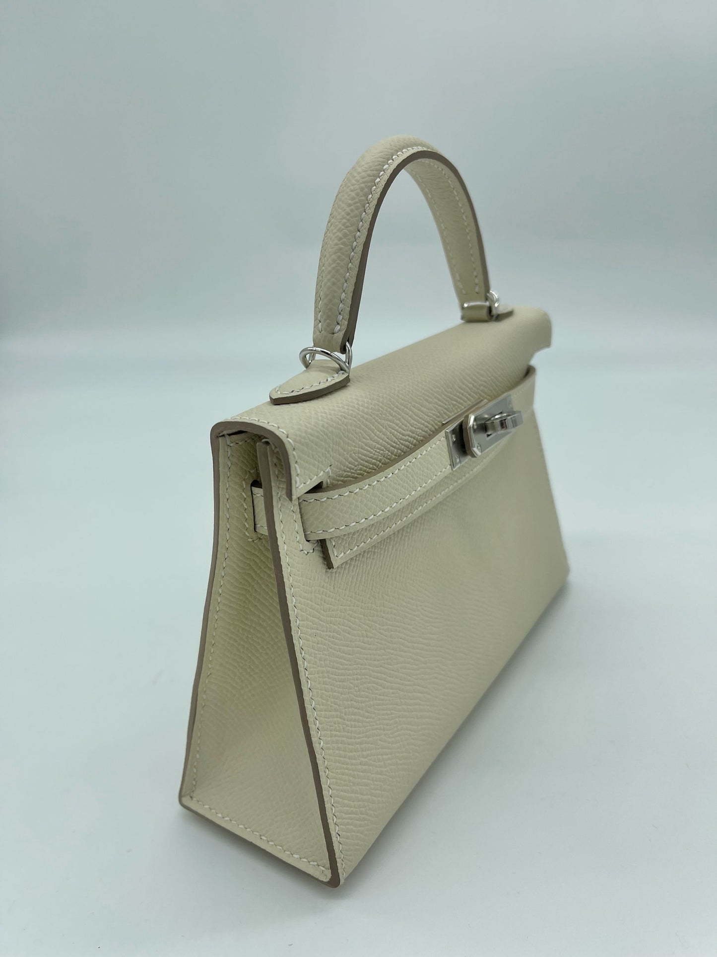 Gucci Hermes Kelly Epsom Nata Palladium Hardware Handbag Mini Travel Bag