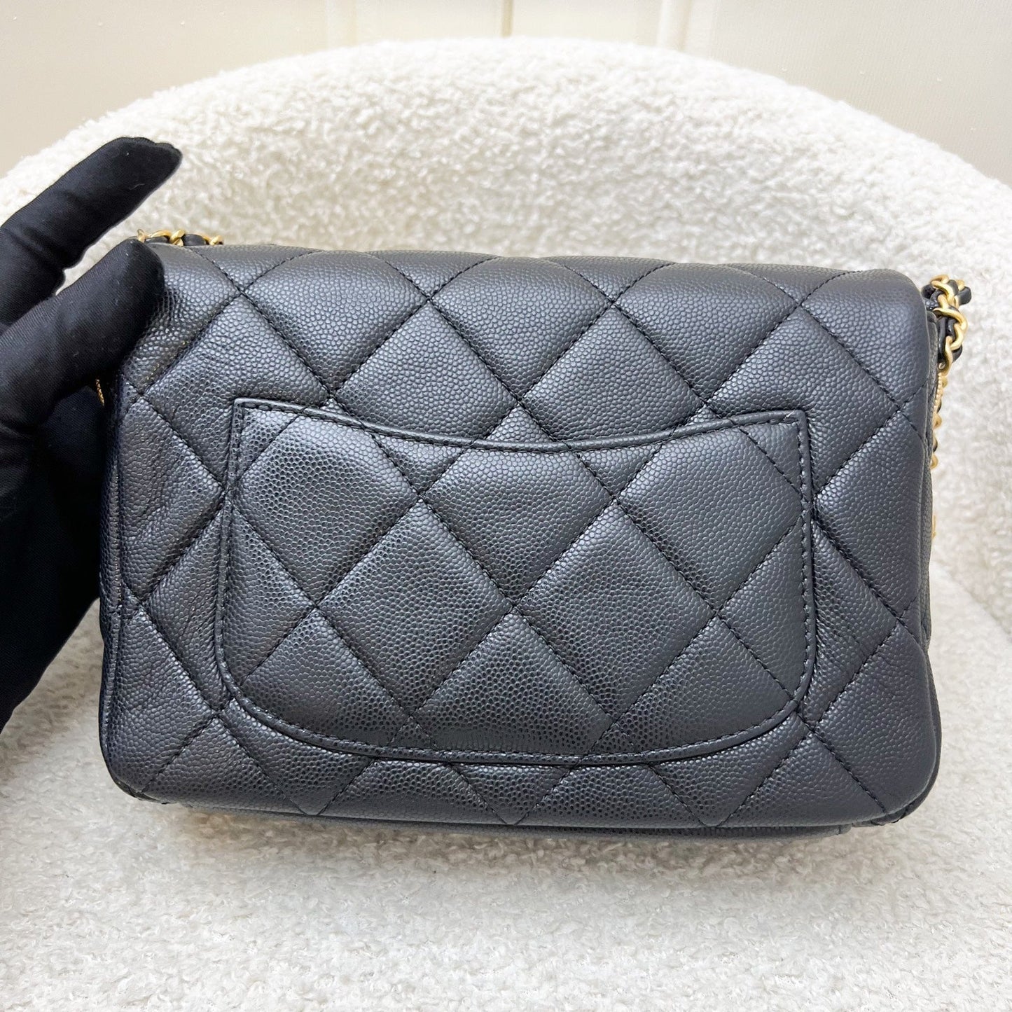 Chanel “Twist Your Buttons” Small / Mini Flap in Black Caviar and AGHW (Model: ) Accessory