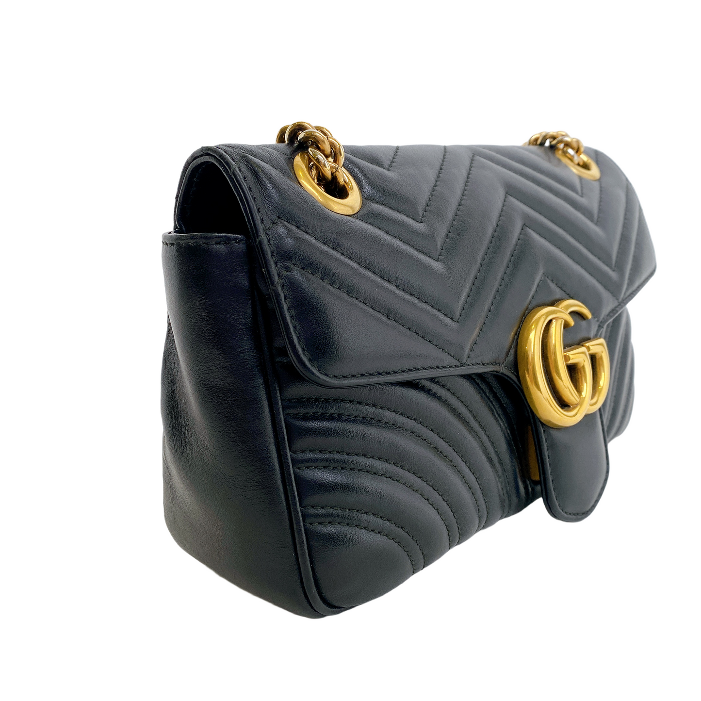 Gucci Marmont In Handbag Black Small Travel Bag