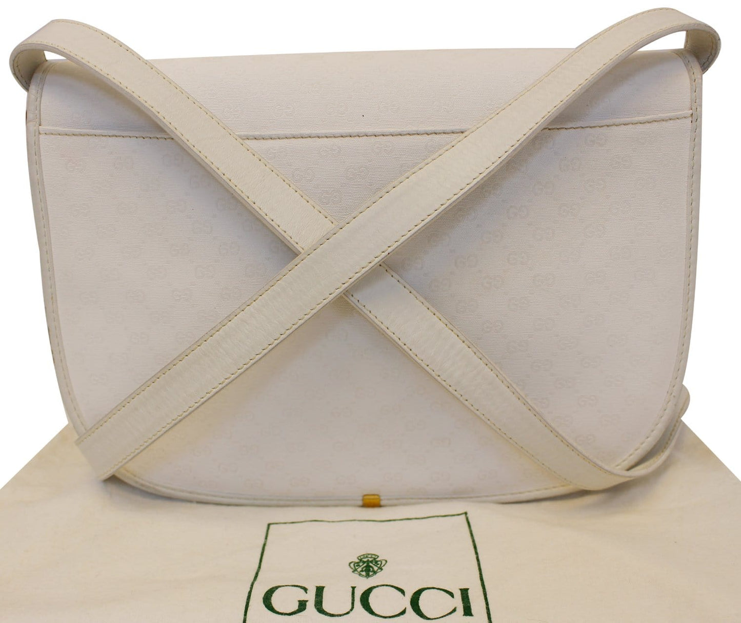 Gucci Supreme Crossbody Bag White Flap