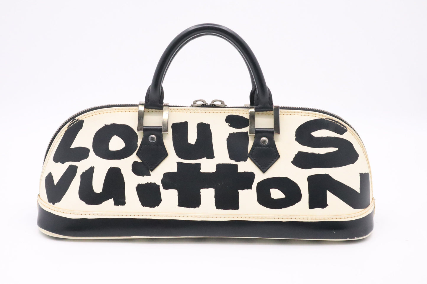 Louis Vuitton x Stephen Spro Alma Horizontal & Black White Leather Handbag