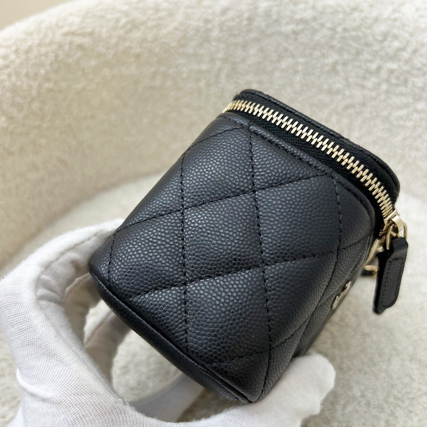 Chanel Mini Cube Vanity in Black Caviar and LGHW