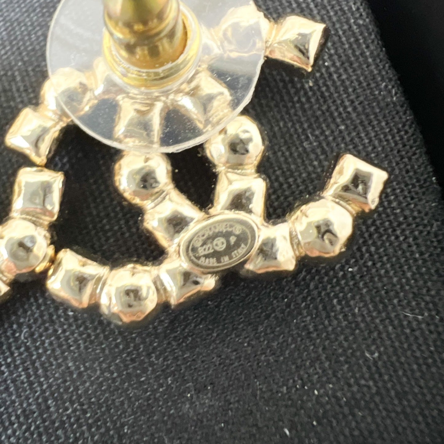 Chanel Medium CC Logo Earrings with Pearls in LGHW (Model: ) Jewelry