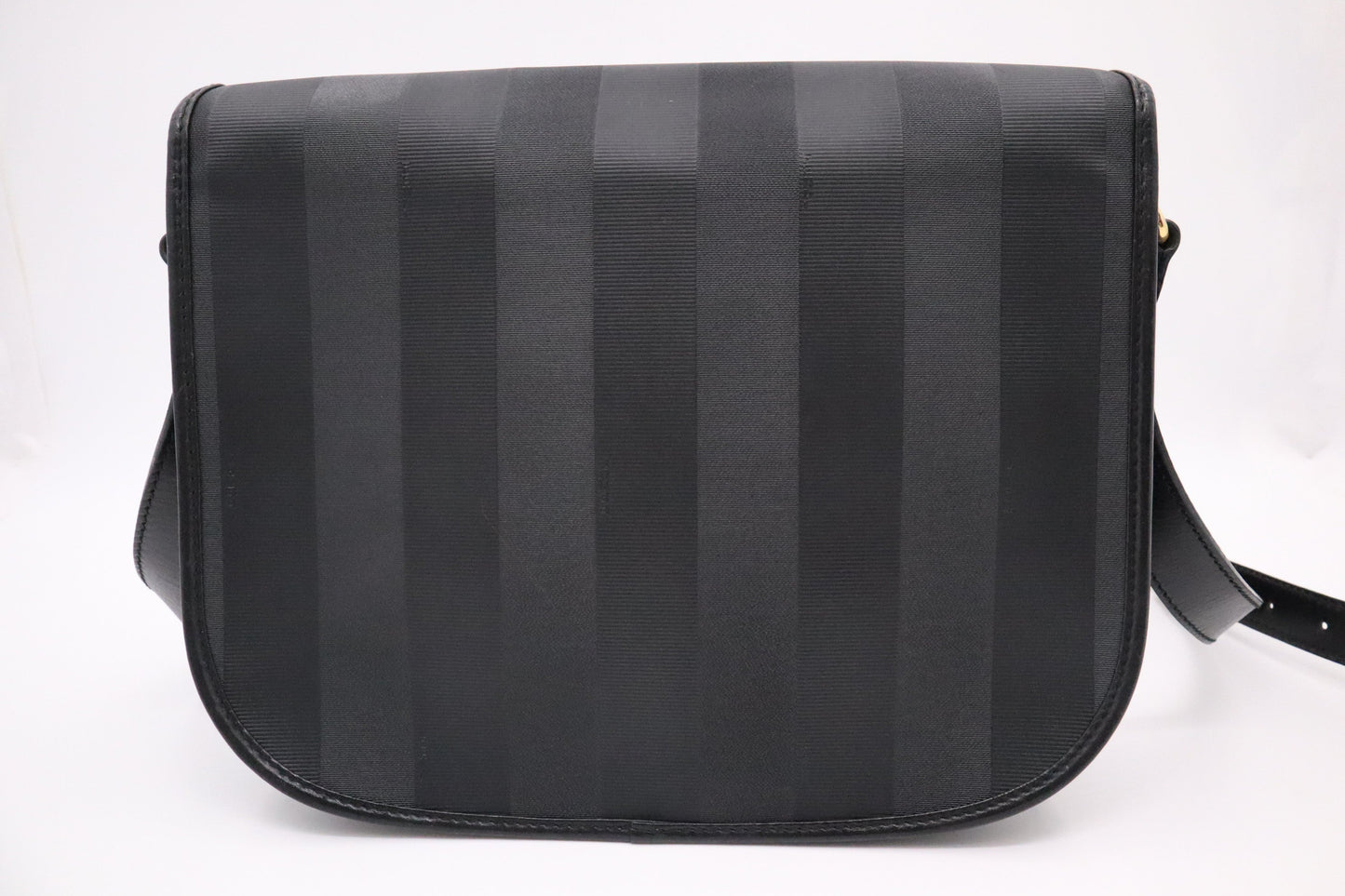 Fendi Crossbody In Pequin Canvas Black Medium Crossbody Bag