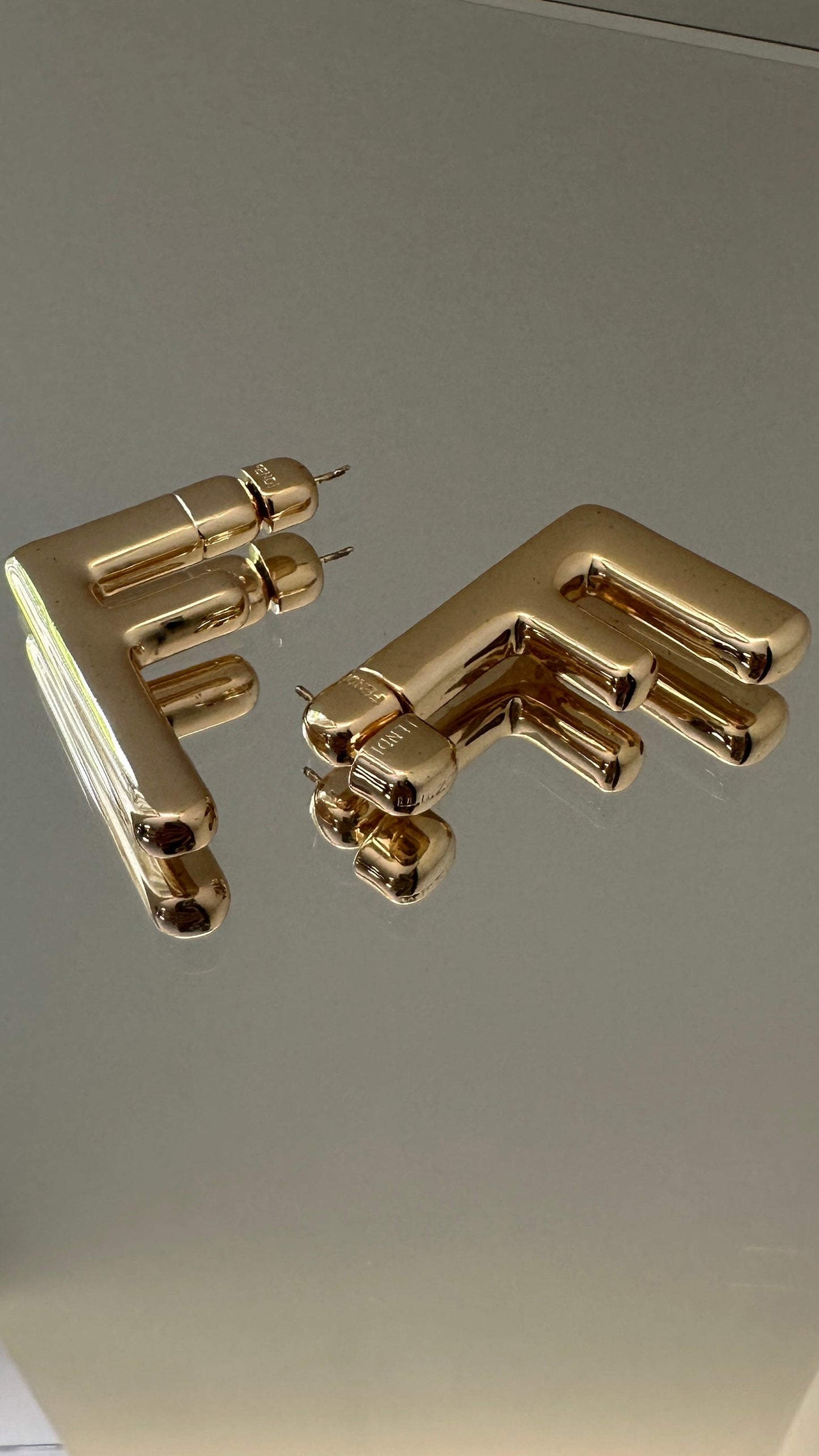 Fendi F Earrings Gold Jewelry