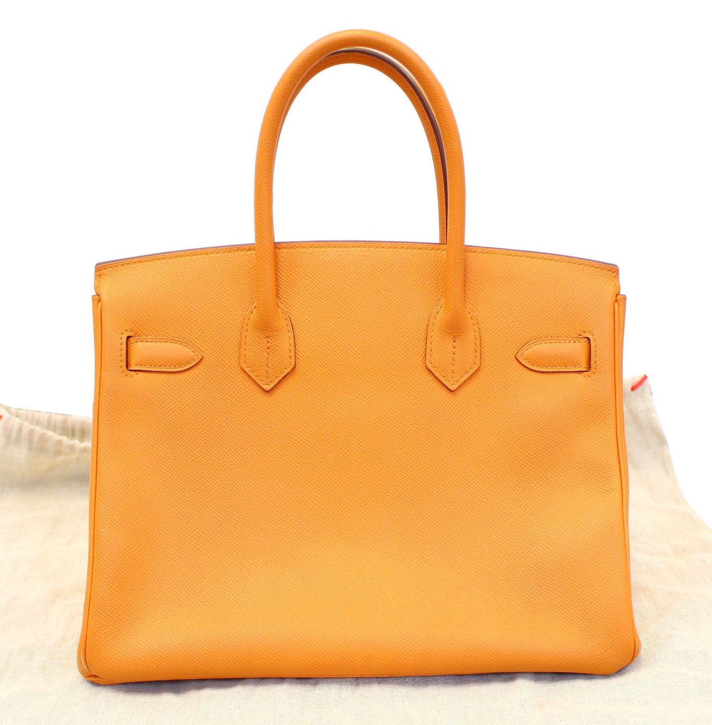 Hermes Birkin Orange Clemence Hardware Bag Silver Travel Bag