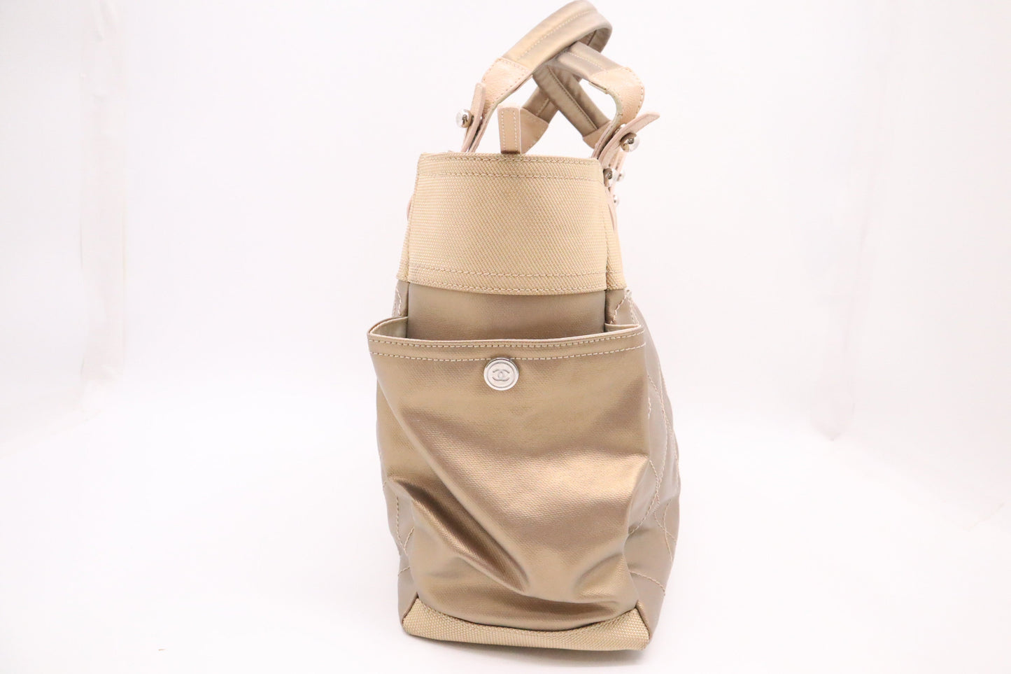 Chanel Paris Biarritz Mattelassé Gold Leather Tote Bag
