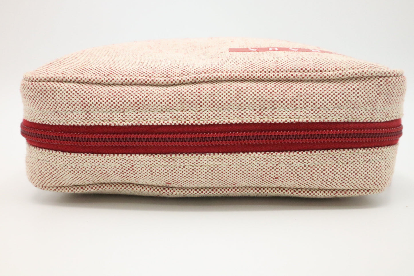 Prada Pouch In And Handbag Canvas Beige Travel Bag