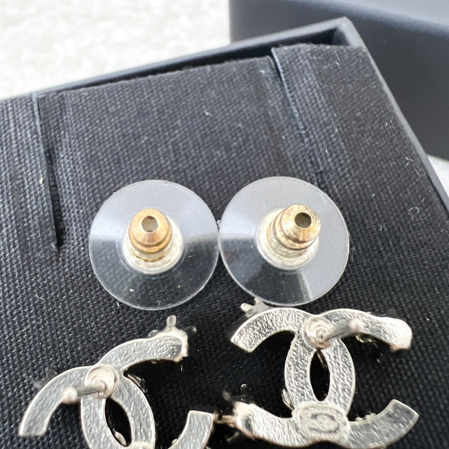 Chanel CC Logo Earrings with Crystal Jewelry