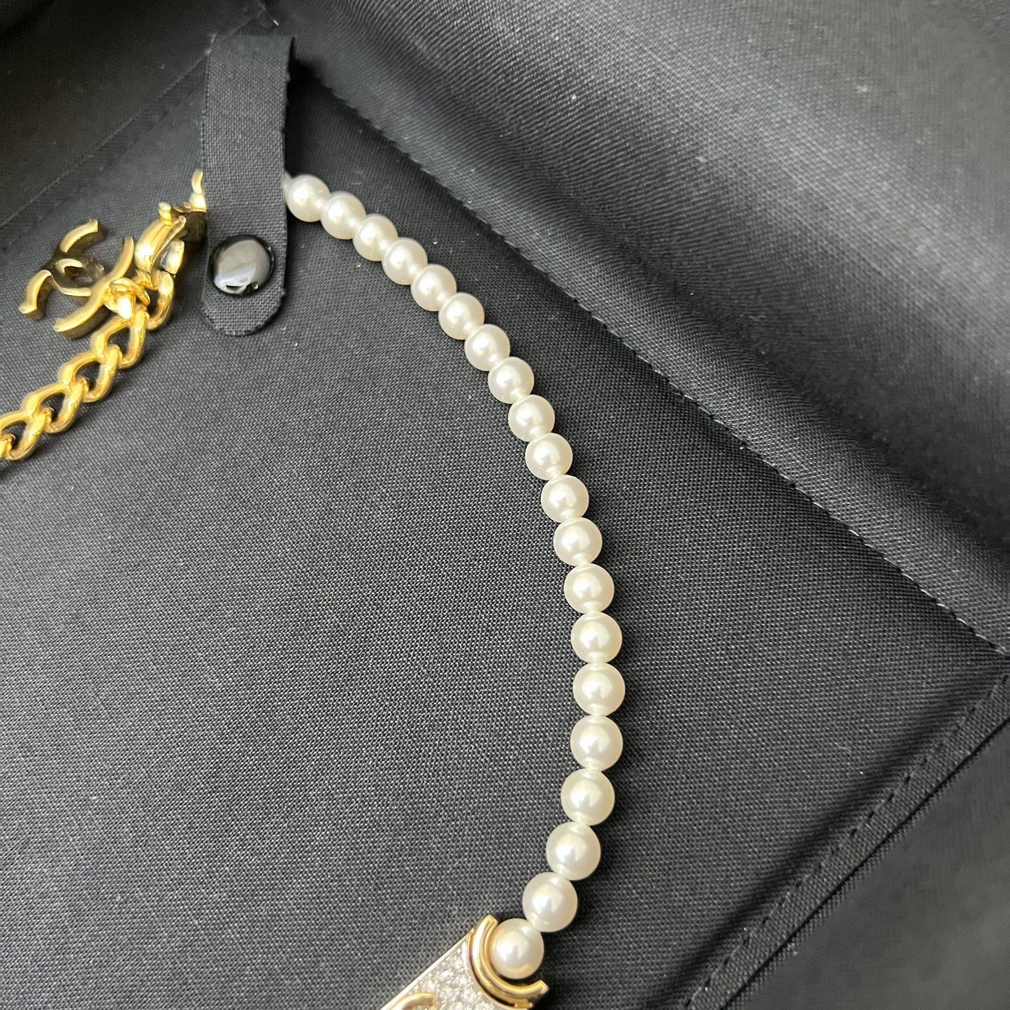 Chanel Choker with Pearls and Crystals in GHW