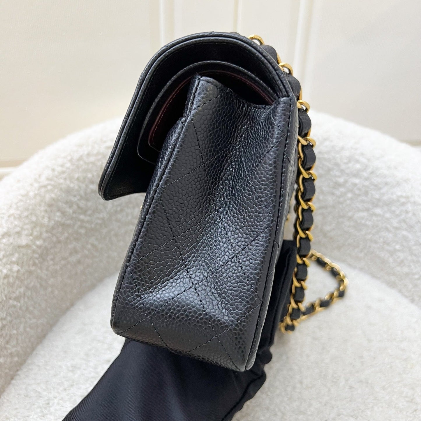 Small Classic Flap CF in Black Caviar and GHW (Model: ) Accessory Signature