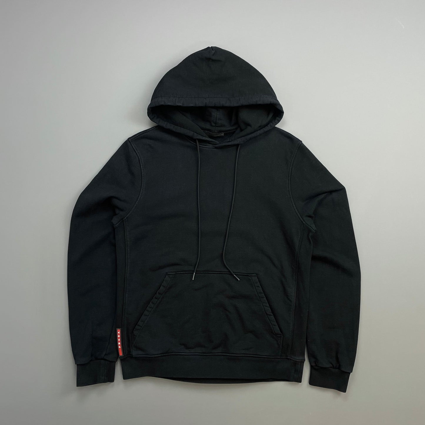 Prada Handbag Sport Cotton Pullover Drawstring Hoodie Black