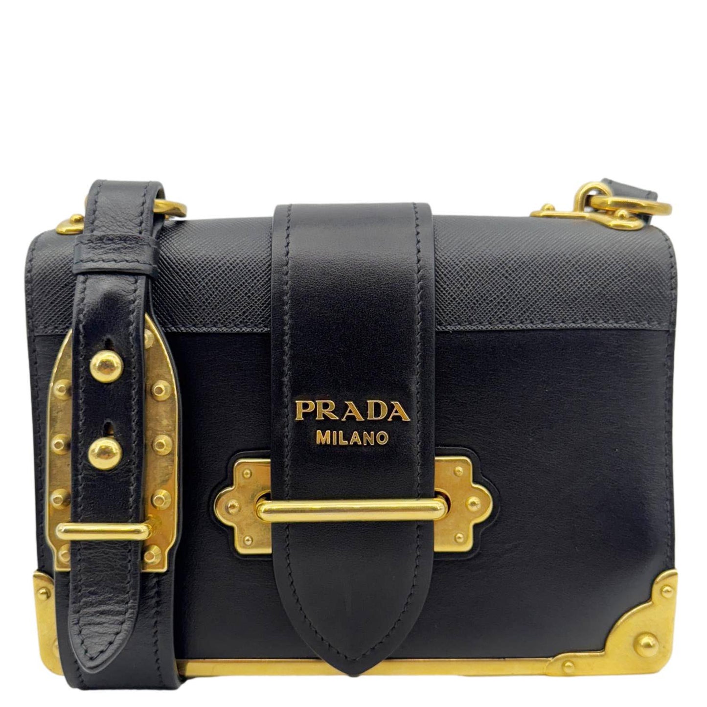 Cahier City Calfskin Shoulder Bag Leather Black