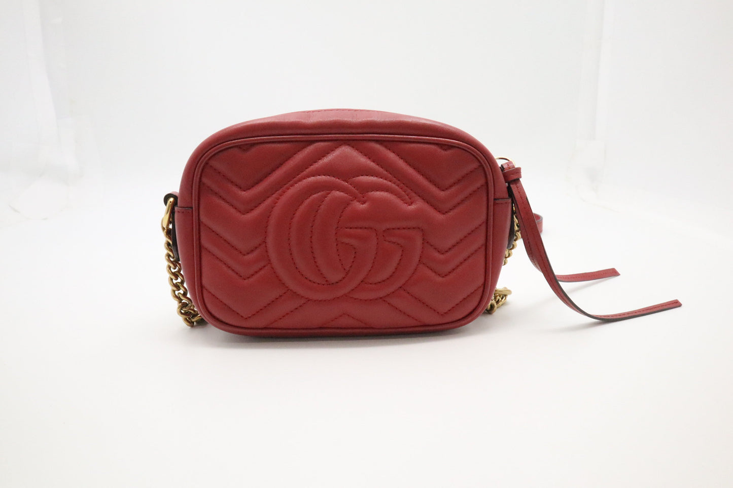 Gucci Marmont Leather Red Mini Shoulder Bag