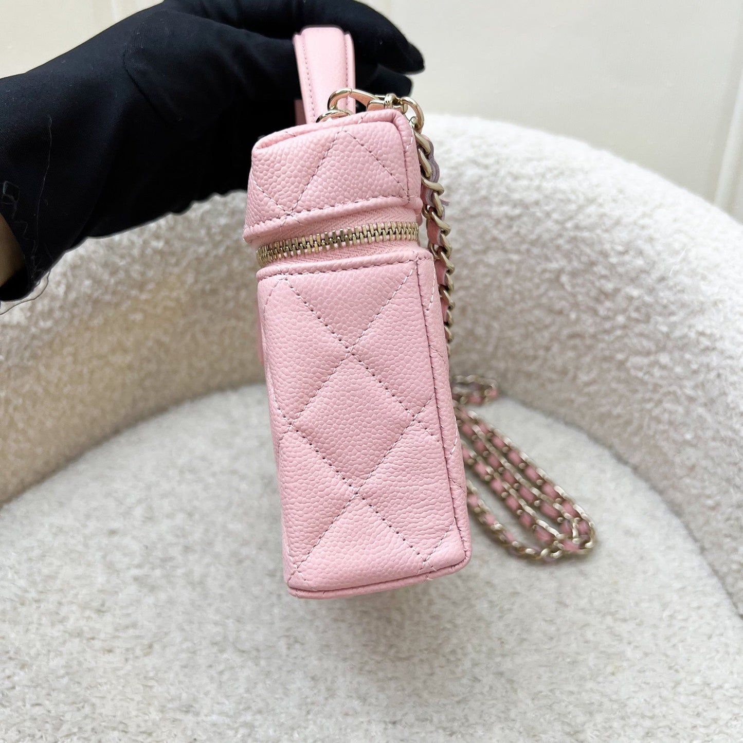 Chanel Clutch with Chain (LP Style Bag) in Pink Caviar and LGHW
