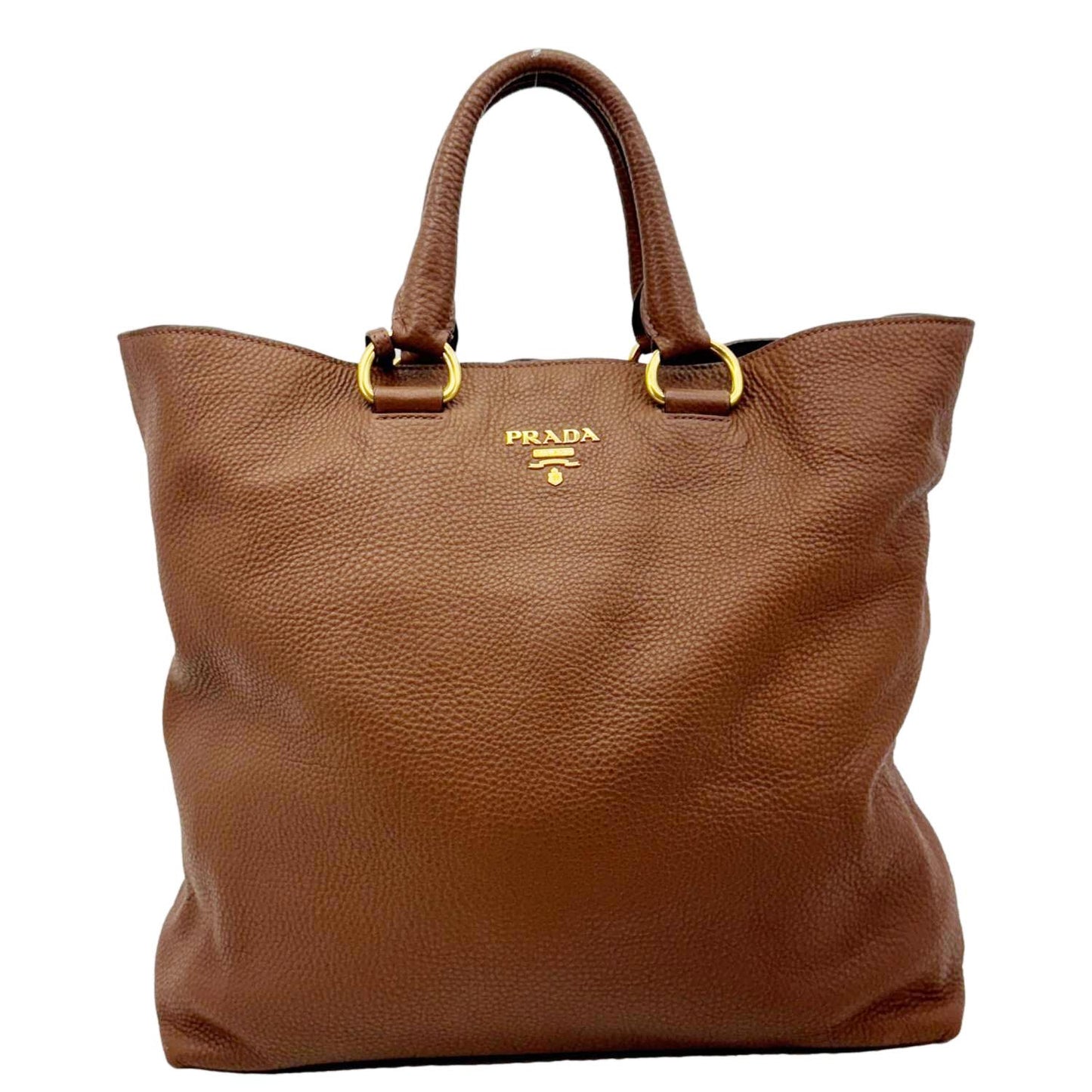 Vitello Daino Tote Shoulder Bag Leather Brown
