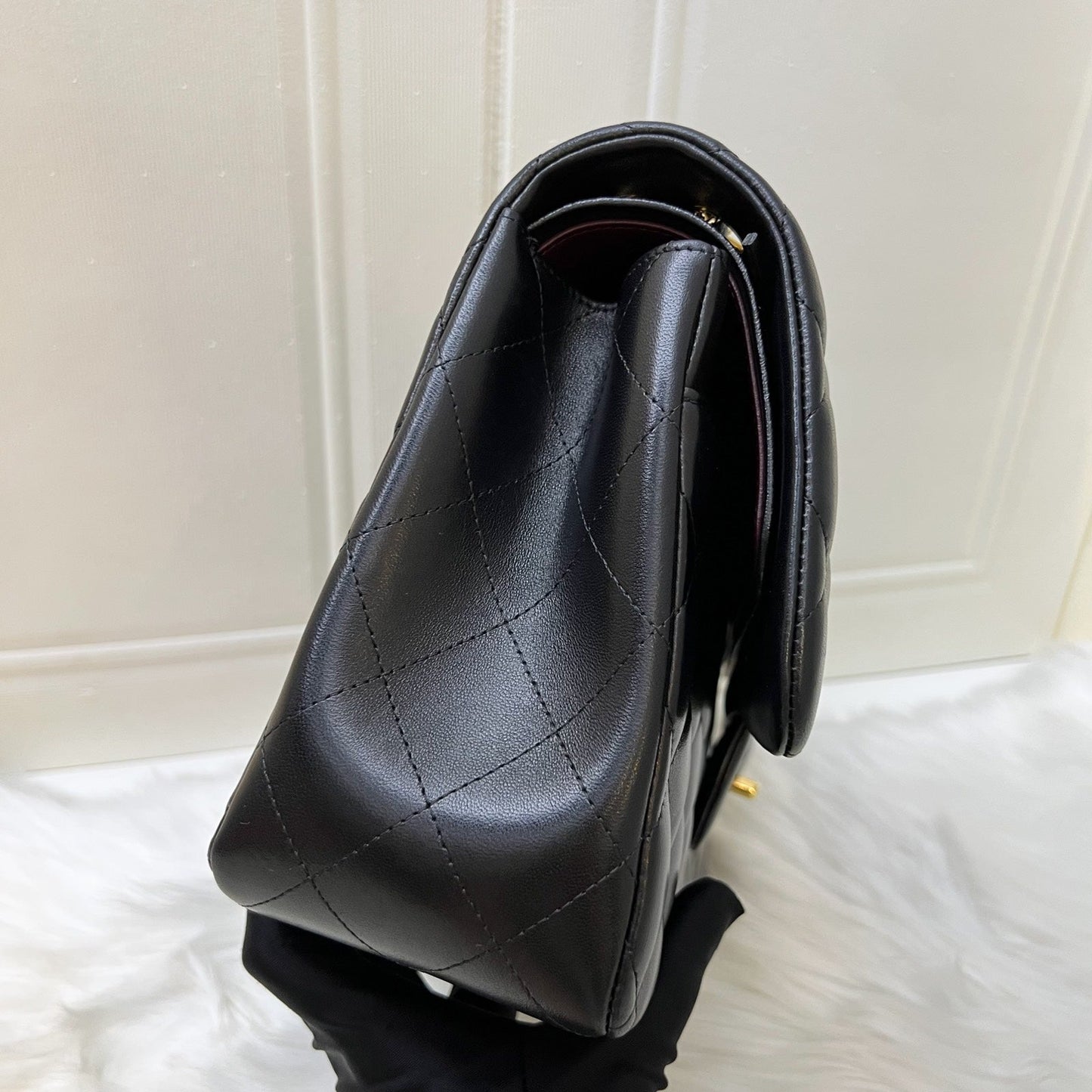 Chanel Jumbo Classic Flap DF in Black Lambskin and GHW Accessory