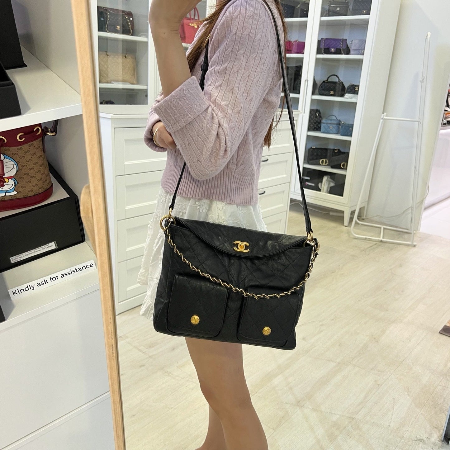 Chanel Maxi Hobo Bag in Black Caviar and AGHW (Model: )