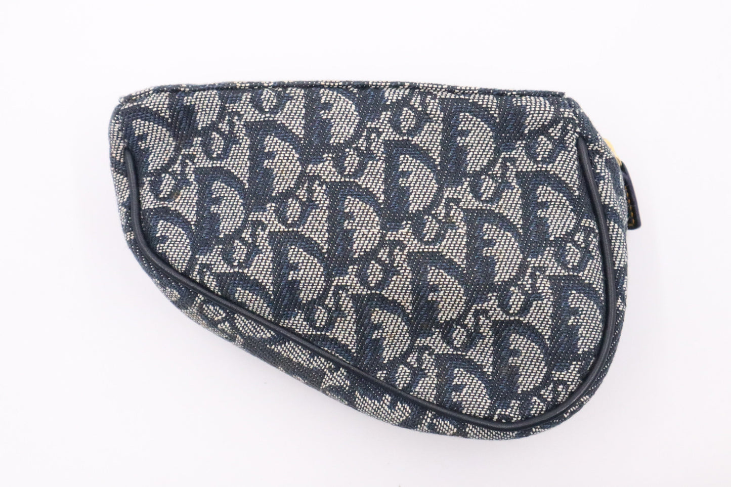 Dior Saddle Pouch In Oblique Handbag Canvas Blue Travel Bag
