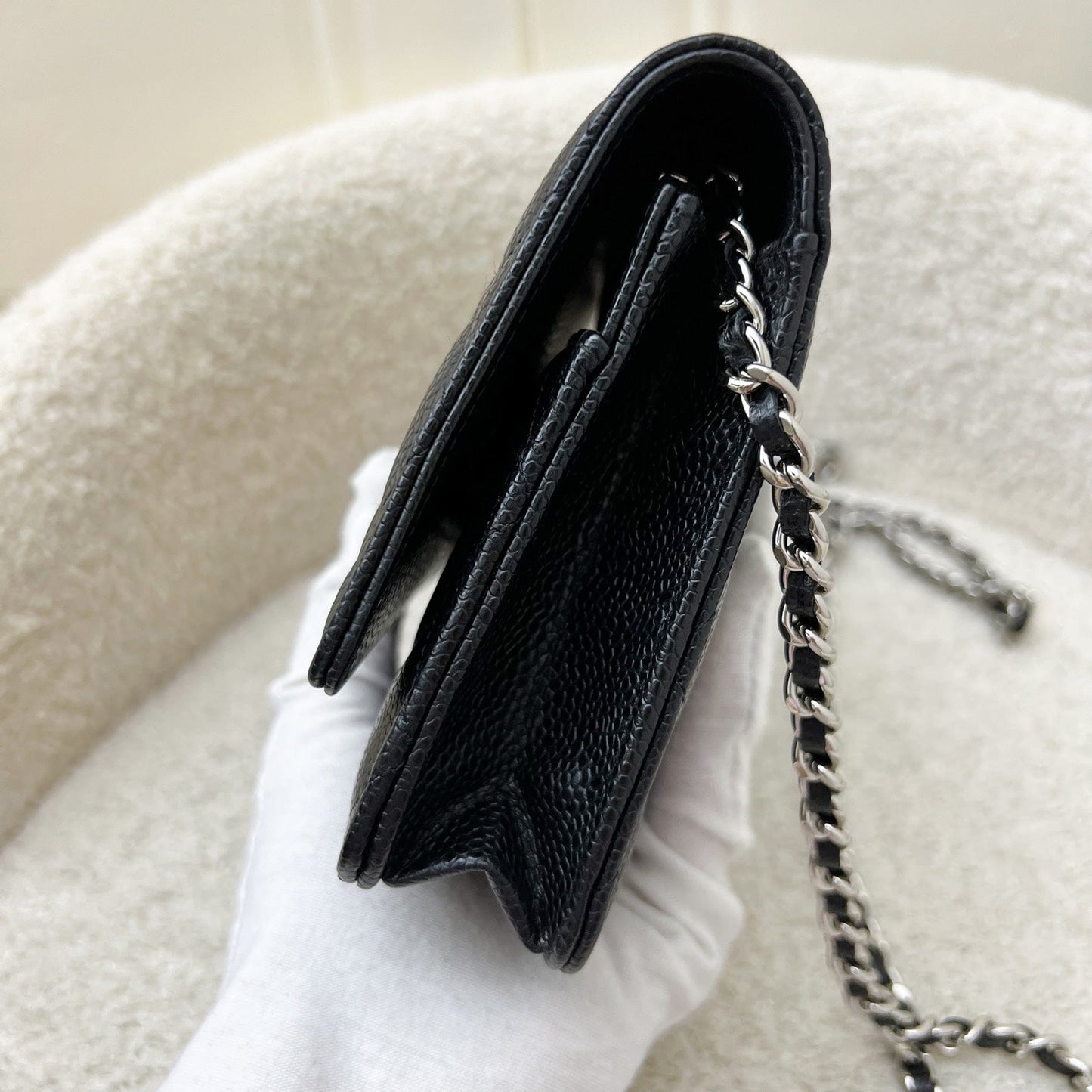Classic Wallet on Chain WOC in Black Caviar and SHW Classic