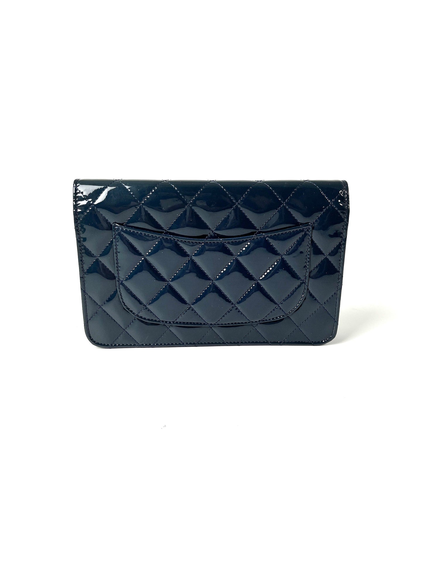 Chanel WOC Wallet on Chain Navy Blue Patent Leather Crossbody Bag